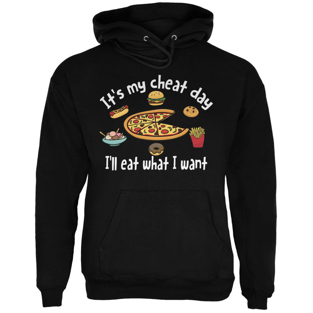 It's My Cheat Day I'll Eat What I Want Black Adult Hoodie Men's Hoodies Old Glory SM Black 