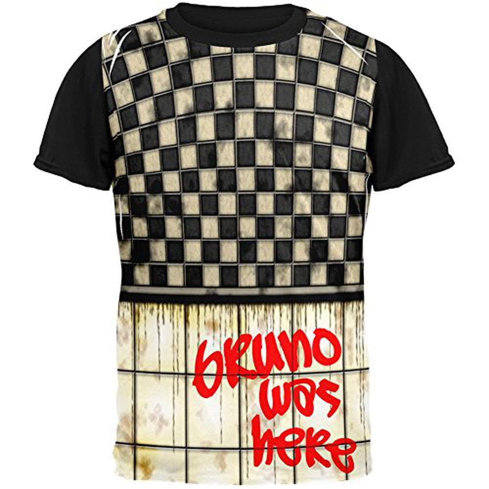 BRUNO Was Here Graffiti Adult Black Back T-Shirt Men's T-Shirts Old Glory SM Multi 