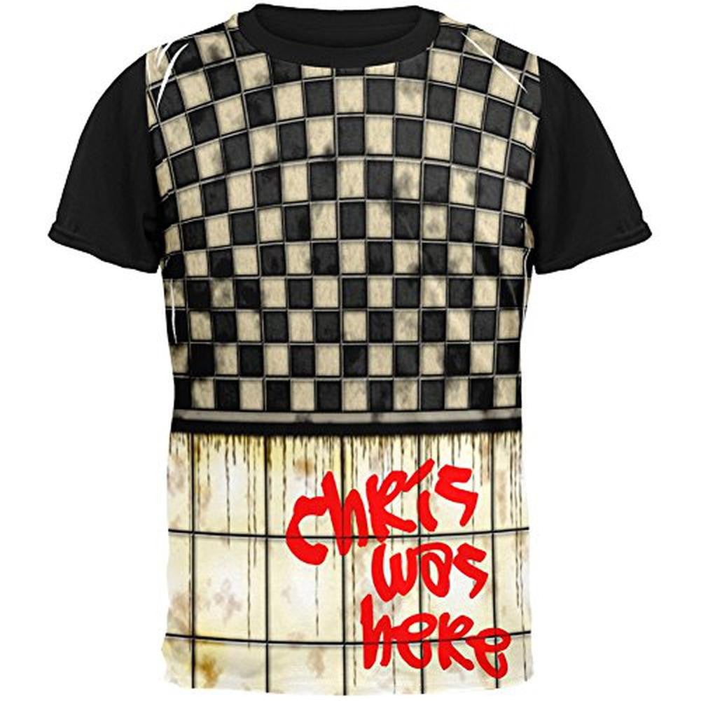 CHRIS Was Here Graffiti Adult Black Back T-Shirt Men's T-Shirts Old Glory SM Multi 