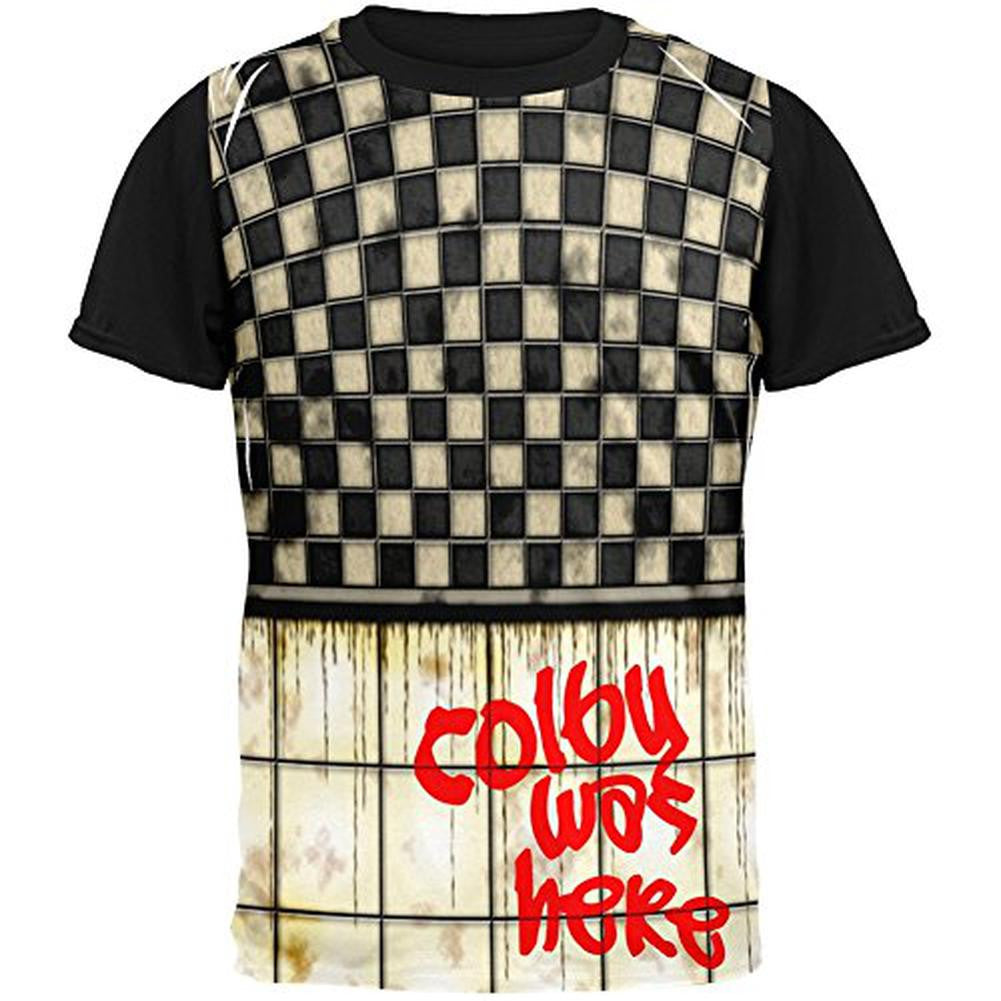 COLBY Was Here Graffiti Adult Black Back T-Shirt Men's T-Shirts Old Glory SM Multi 