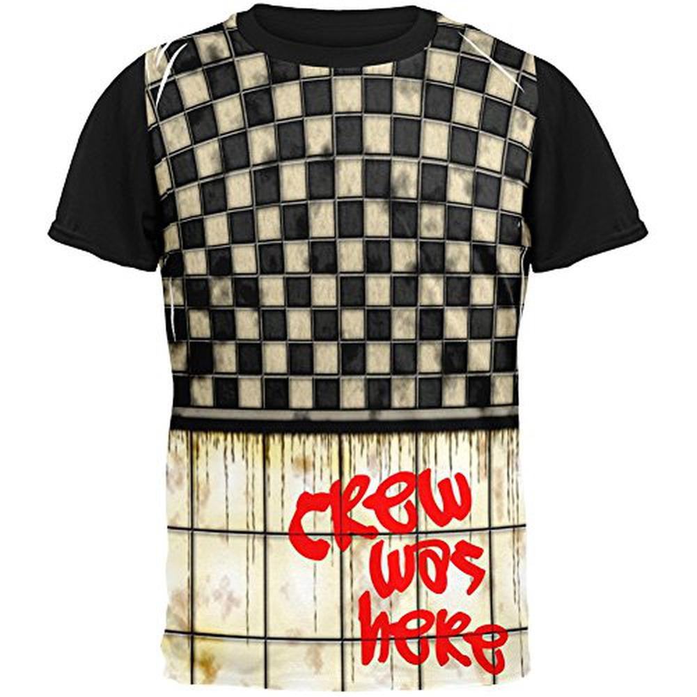 CREW Was Here Graffiti Adult Black Back T-Shirt Men's T-Shirts Old Glory SM Multi 
