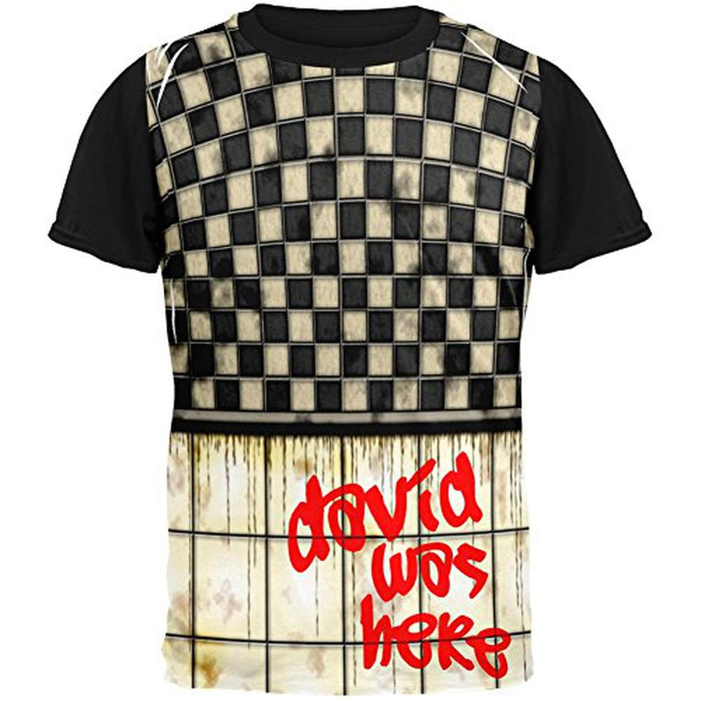 DAVID Was Here Graffiti Adult Black Back T-Shirt Men's T-Shirts Old Glory SM Multi 