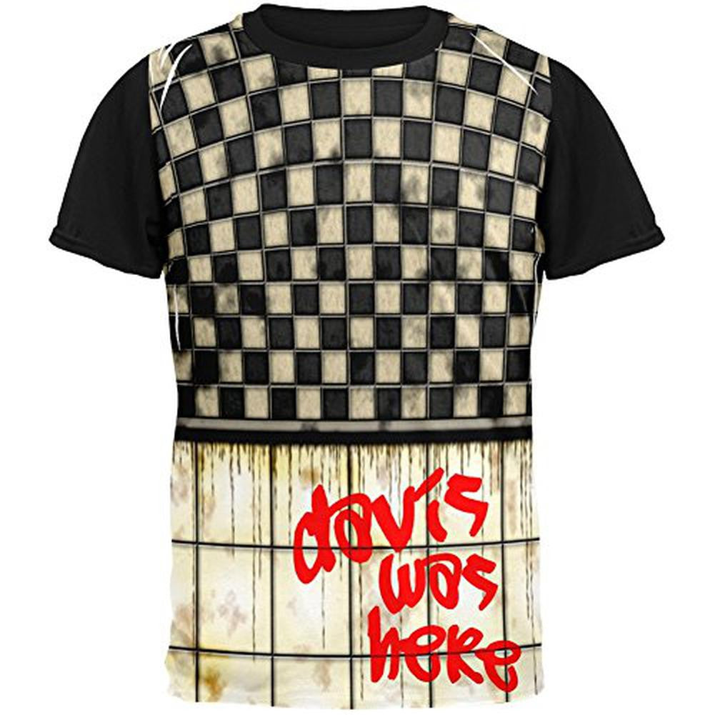 DAVIS Was Here Graffiti Adult Black Back T-Shirt Men's T-Shirts Old Glory SM Multi 