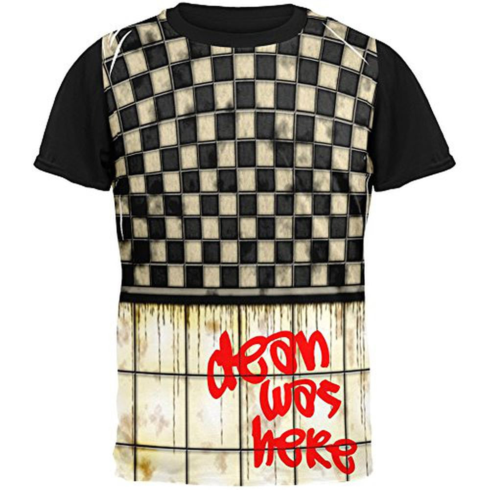 DEAN Was Here Graffiti Adult Black Back T-Shirt Men's T-Shirts Old Glory SM Multi 