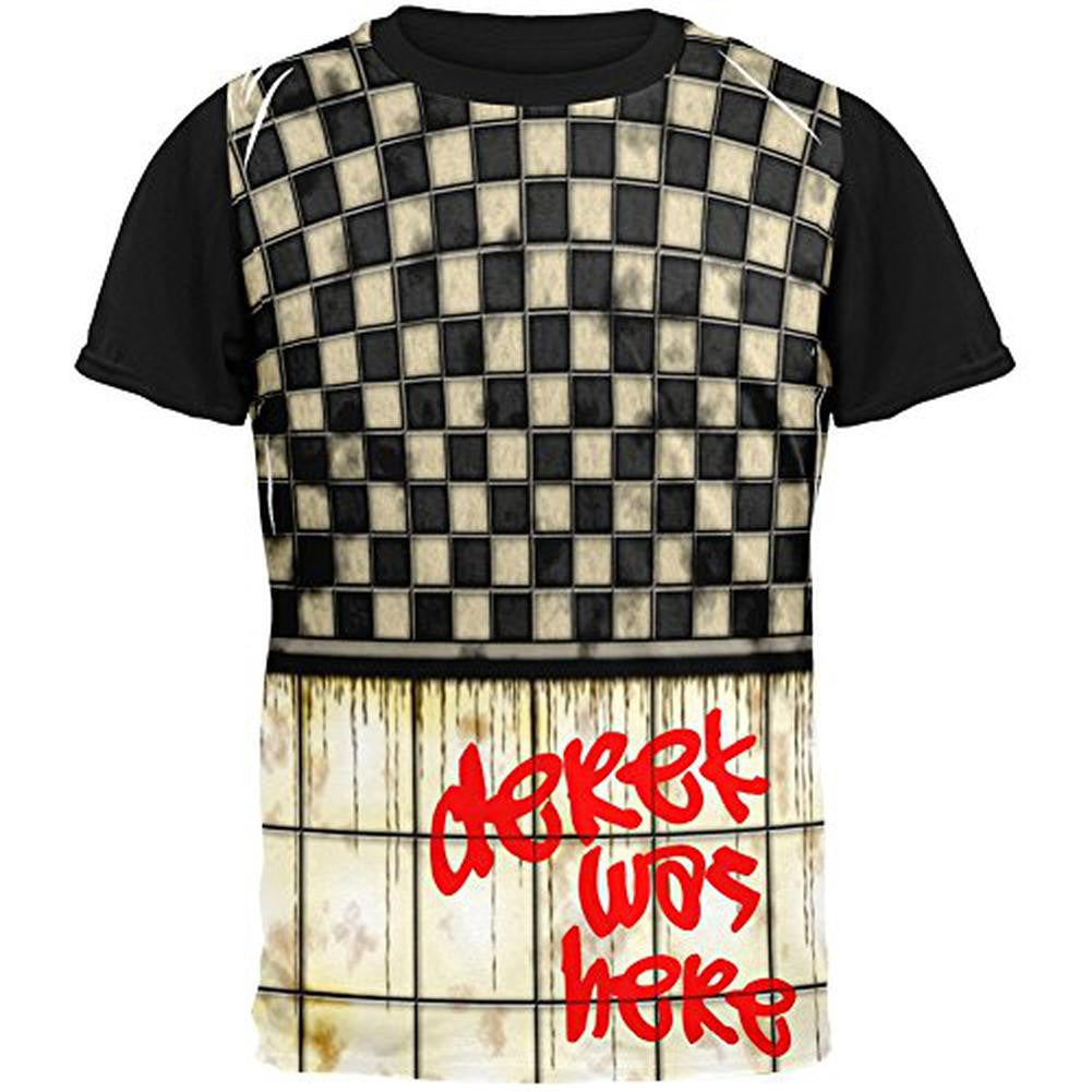 DEREK Was Here Graffiti Adult Black Back T-Shirt Men's T-Shirts Old Glory SM Multi 