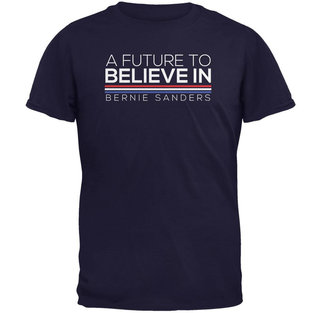 Election Bernie Sanders Future To Believe In Navy Adult T-Shirt Men's T-Shirts Old Glory 2XL Blue 