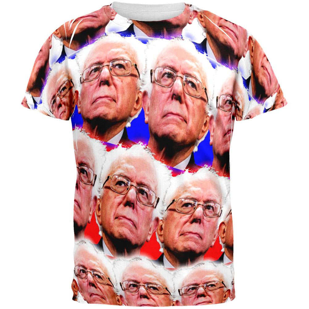 Election Bernie Sanders Face the Future 2016 All Over Adult T-Shirt Men's T-Shirts Old Glory 2XL Multi 