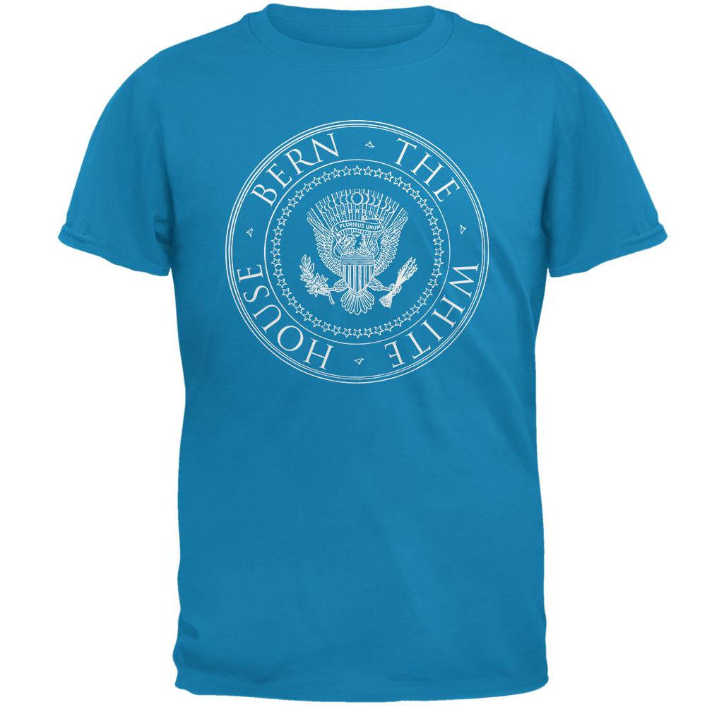 Election 2016 Sanders Bern the White House Sapphire Blue Adult T-Shirt Men's T-Shirts Old Glory 2XL Blue 