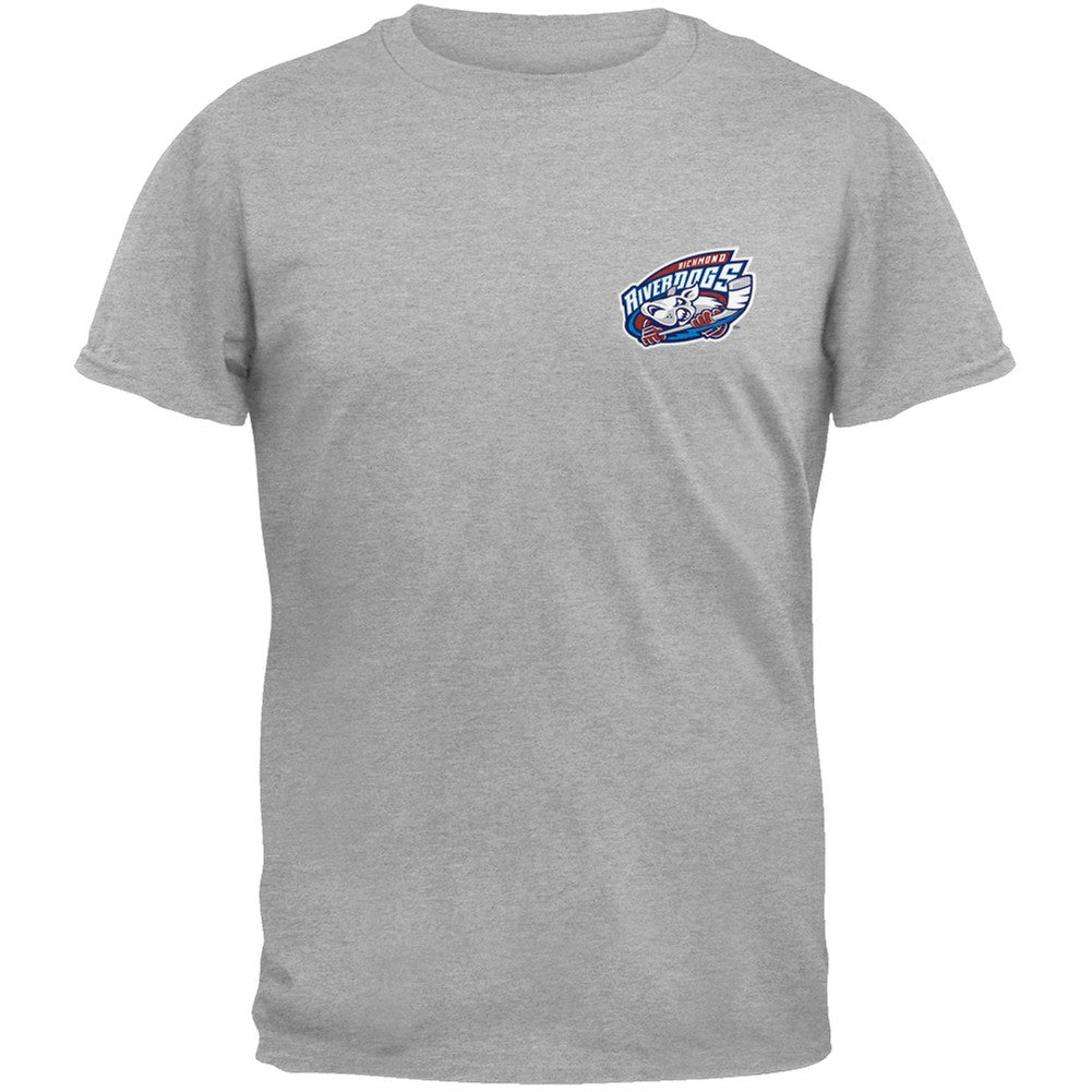 Richmond Riverdogs - Crest Print Logo Grey T-Shirt Men's T-Shirts Richmond Riverdogs   