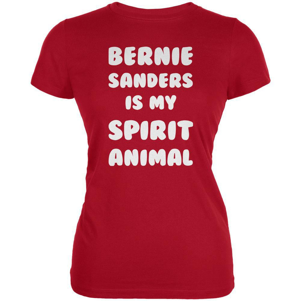 Election 2016 My Spirit Animal Bernie Sanders Red Juniors Soft T-Shirt Juniors T-Shirts Old Glory 2XL Red 