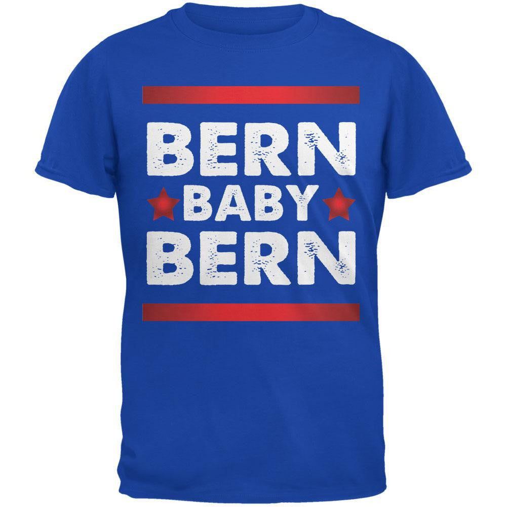 Election 2016 Bern Baby Bern Bernie Sanders Royal Adult T-Shirt Men's T-Shirts Old Glory 2XL Blue 