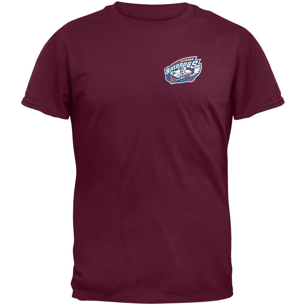 Richmond Riverdogs - Crest Print Logo Burgundy T-Shirt Men's T-Shirts Richmond Riverdogs   