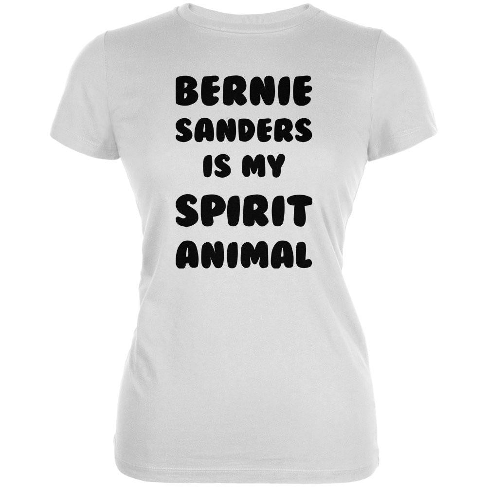 Election 2016 My Spirit Animal Bernie Sanders White Juniors Soft T-Shirt Juniors T-Shirts Old Glory 2XL White 