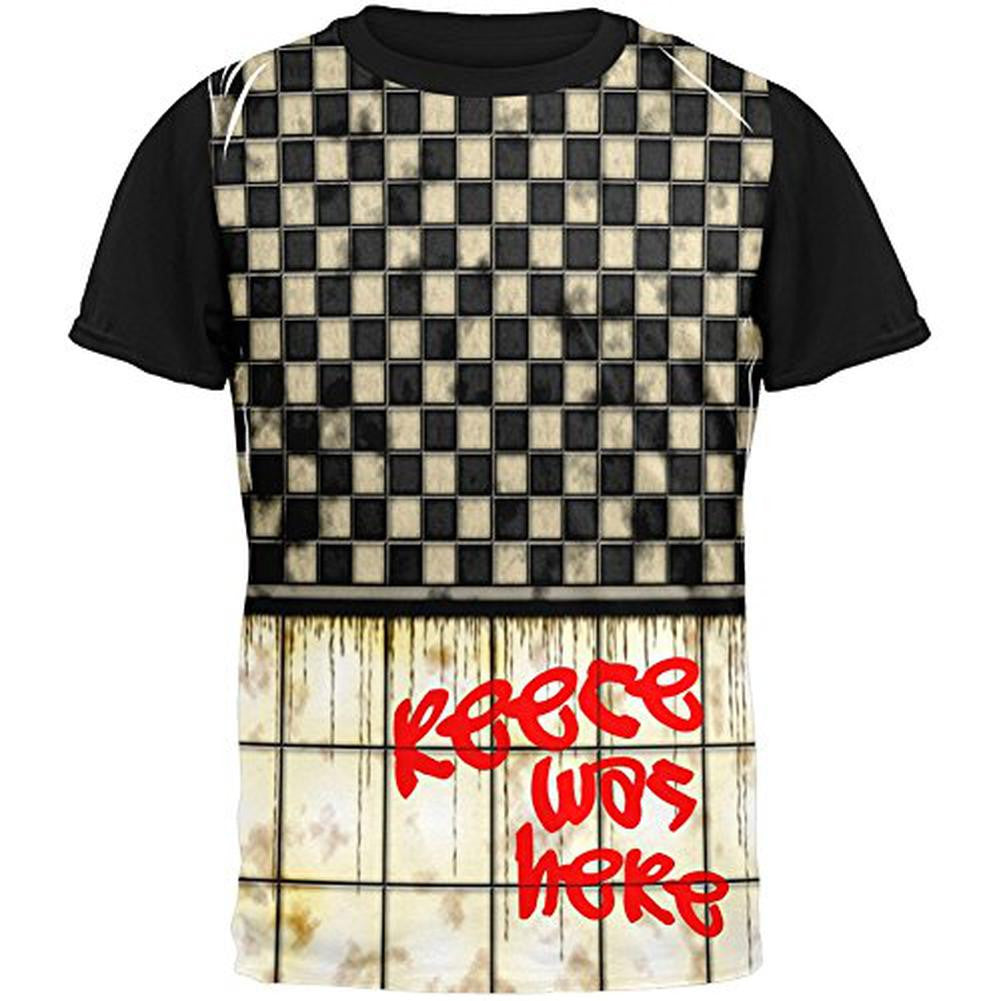 REECE Was Here Graffiti Adult Black Back T-Shirt Men's T-Shirts Old Glory SM Black 
