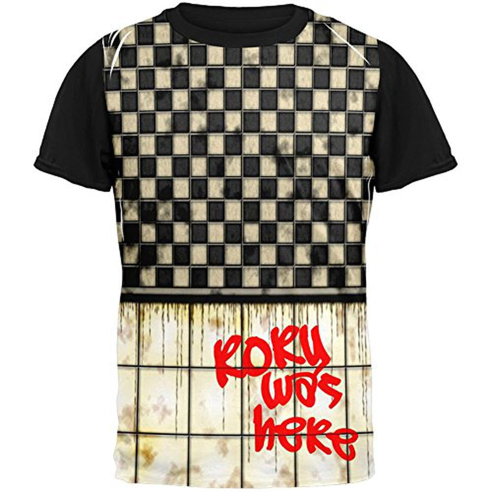 RORY Was Here Graffiti Adult Black Back T-Shirt Men's T-Shirts Old Glory SM Multi 