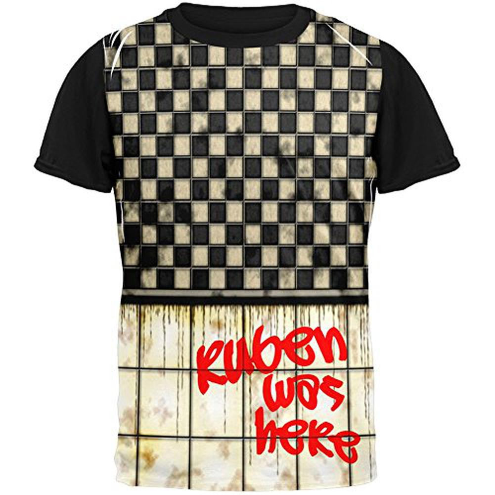 RUBEN Was Here Graffiti Adult Black Back T-Shirt Men's T-Shirts Old Glory SM Multi 