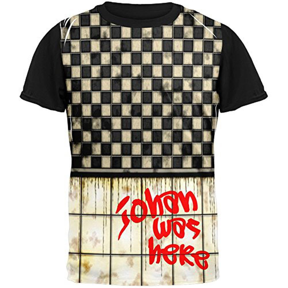 JOHAN Was Here Graffiti Adult Black Back T-Shirt Men's T-Shirts Old Glory SM Multi 