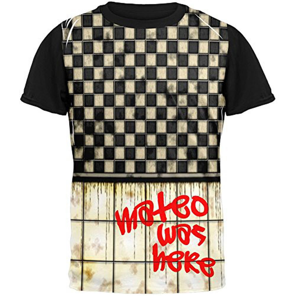 MATEO Was Here Graffiti Adult Black Back T-Shirt Men's T-Shirts Old Glory SM Multi 