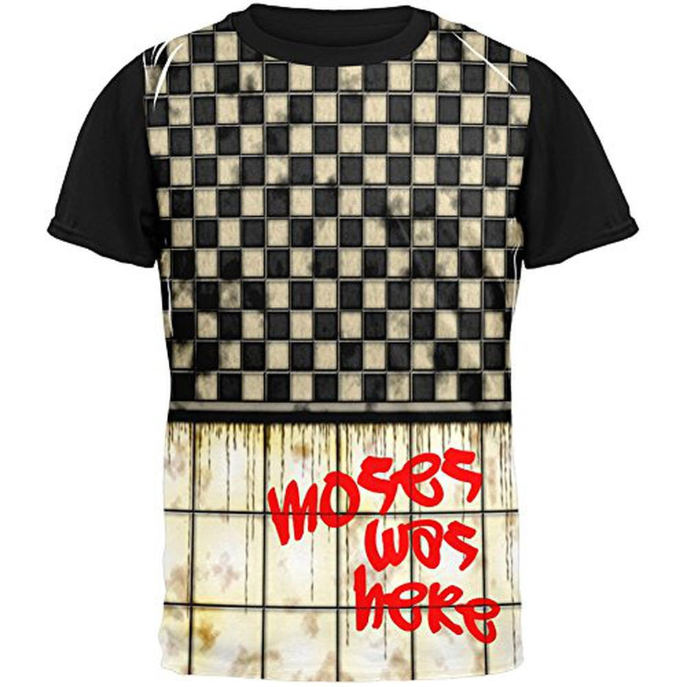 MOSES Was Here Graffiti Adult Black Back T-Shirt Men's T-Shirts Old Glory SM Multi 