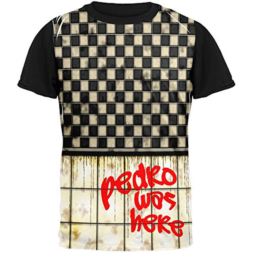 PEDRO Was Here Graffiti Adult Black Back T-Shirt Men's T-Shirts Old Glory SM Multi 