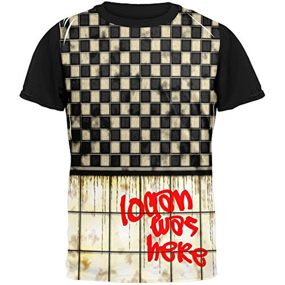 LOGAN Was Here Graffiti Adult Black Back T-Shirt Men's T-Shirts Old Glory SM Multi 
