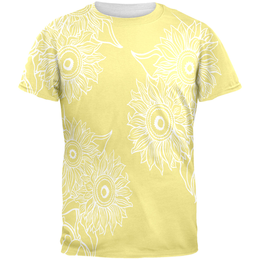 Sunflowers All Over Adult T-Shirt Men's T-Shirts Old Glory 2XL Yellow 