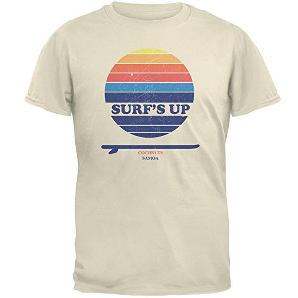 Surf's Up Coconuts Samoa Natural Adult T-Shirt Men's T-Shirts Old Glory 2XL White 