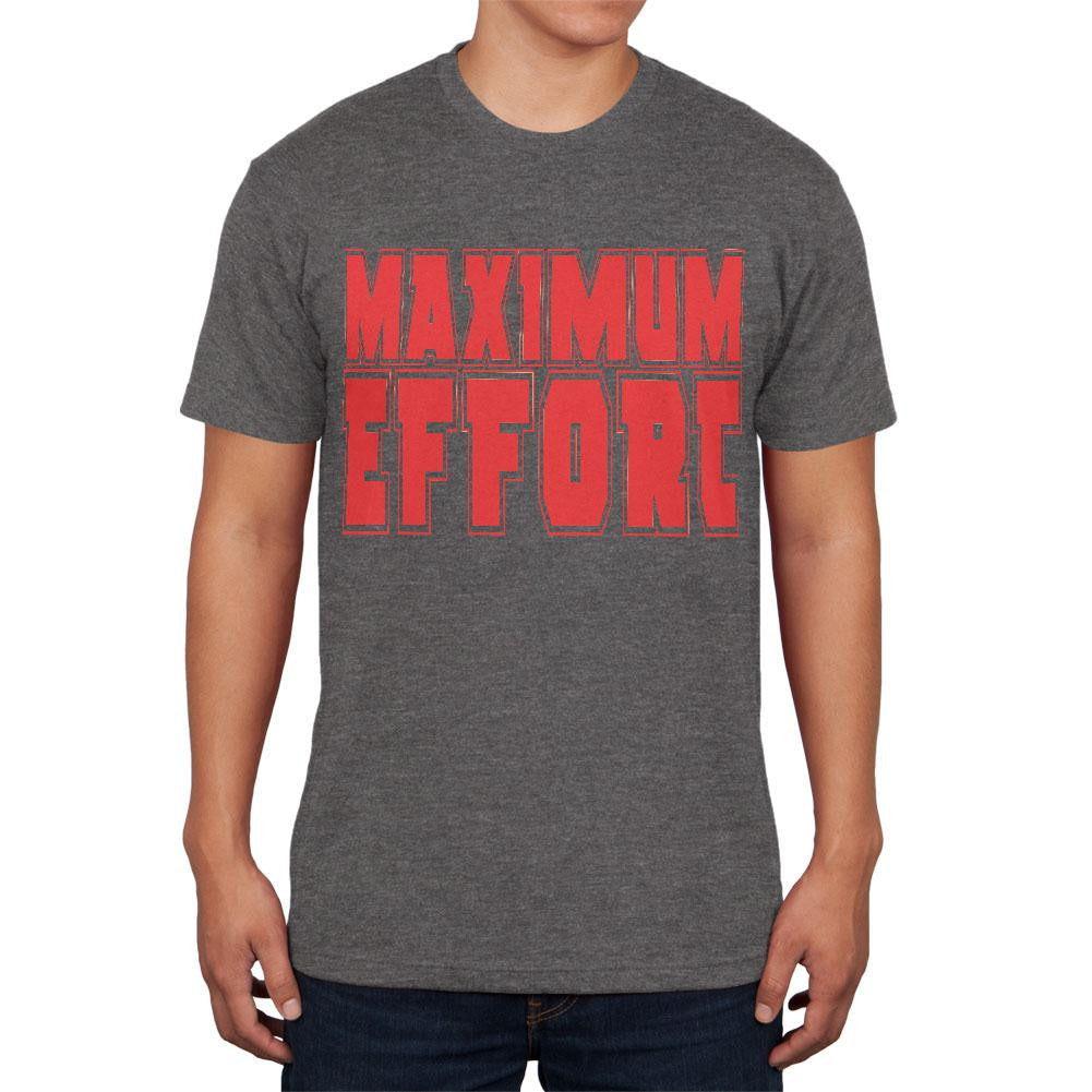 Maximum Effort Charcoal Heather Adult Soft T-Shirt Men's T-Shirts Old Glory SM Grey 