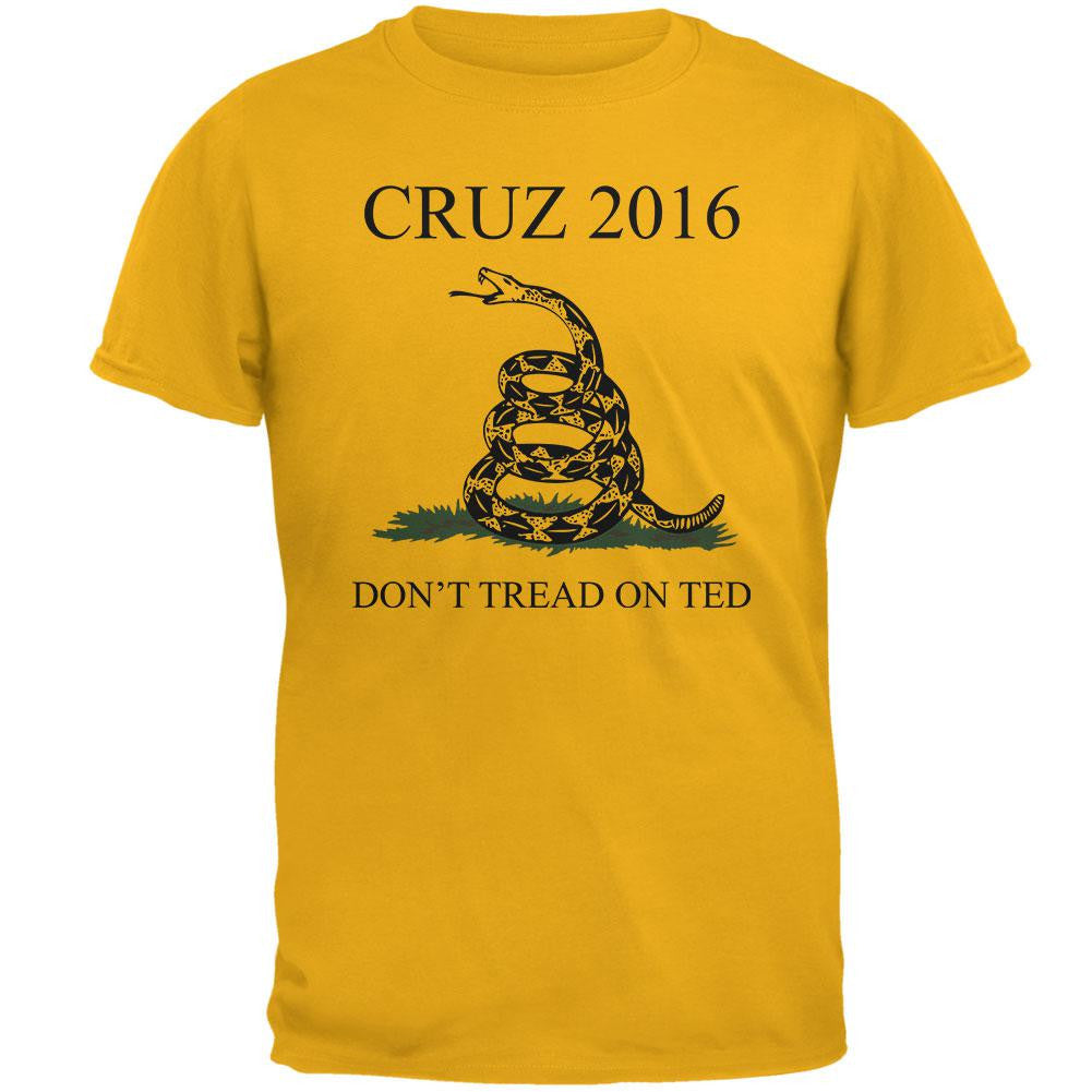 Election 2016 Cruz Don't Tread On Ted Gold Adult T-Shirt Men's T-Shirts Old Glory 2XL Yellow 