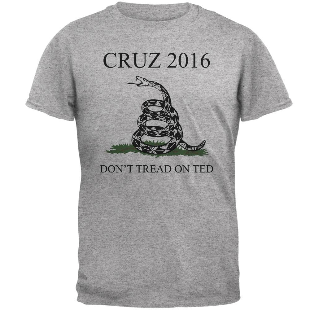 Election 2016 Cruz Don't Tread On Ted Heather Grey Adult T-Shirt Men's T-Shirts Old Glory 2XL Grey 