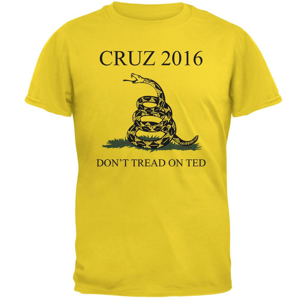 Election 2016 Cruz Don't Tread On Ted Yellow Adult T-Shirt Men's T-Shirts Old Glory 2XL Yellow 