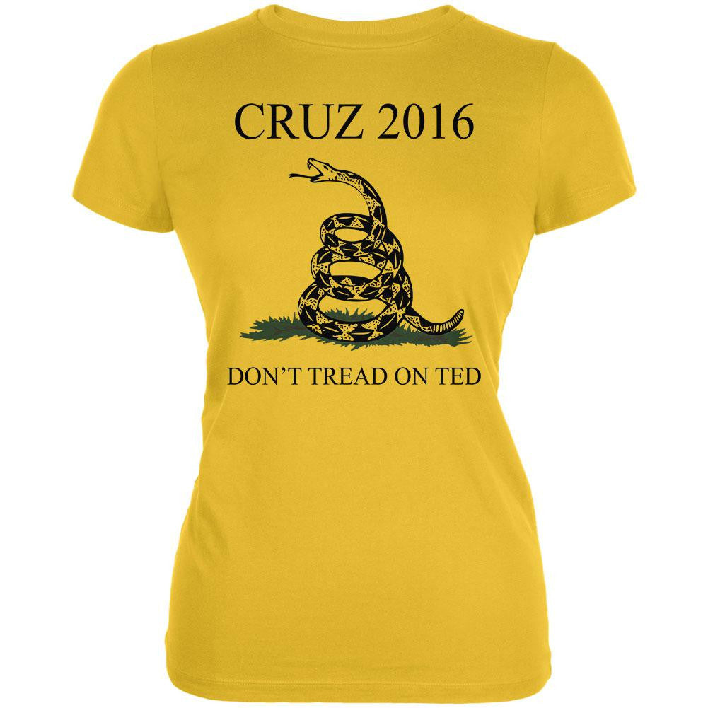 Election 2016 Cruz Don't Tread On Ted Bright Yellow Juniors Soft T-Shirt Juniors T-Shirts Old Glory 2XL Yellow 