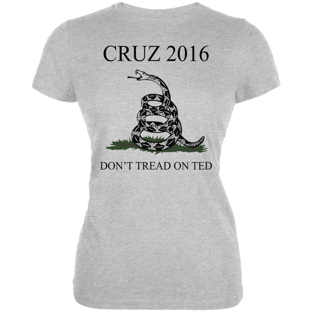 Election 2016 Cruz Don't Tread On Ted Heather Grey Juniors Soft T-Shirt Juniors T-Shirts Old Glory 2XL Grey 