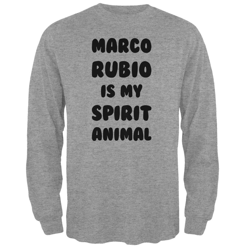 Election 2016 Marco Rubio Spirit Animal Heather Grey Adult Long Sleeve T-Shirt Men's Long Sleeves Old Glory 2XL Grey 