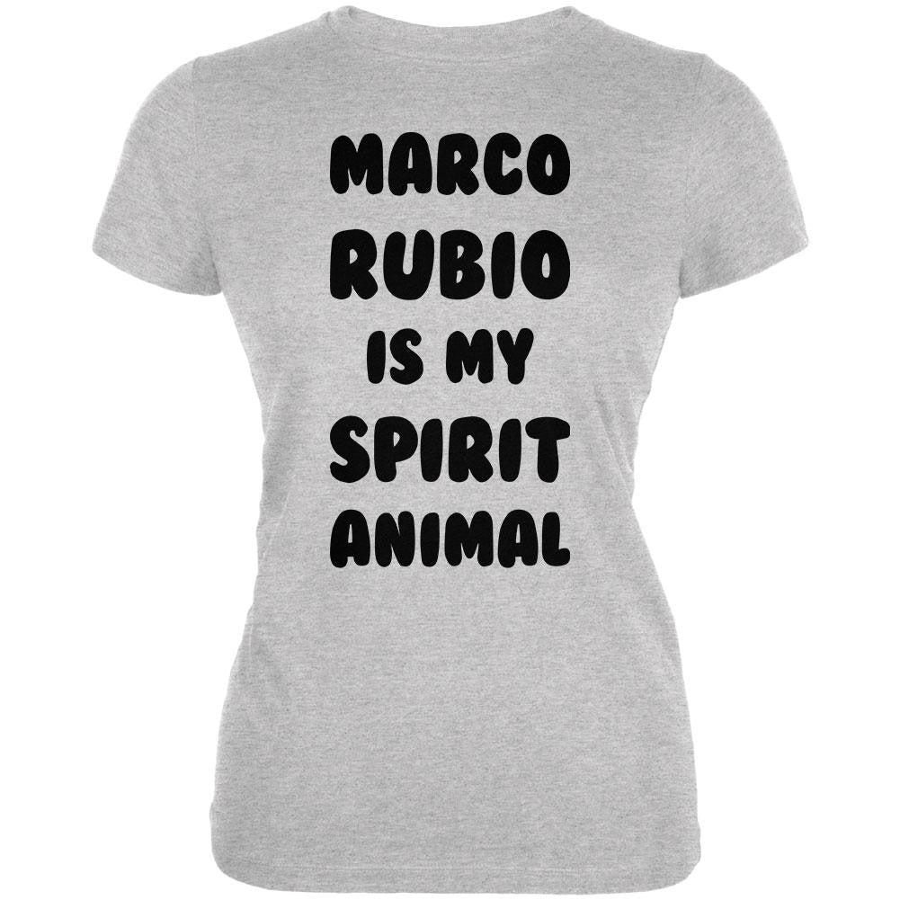 Election 2016 Marco Rubio Spirit Animal Heather Grey Juniors Soft T-Shirt Juniors T-Shirts Old Glory 2XL Grey 