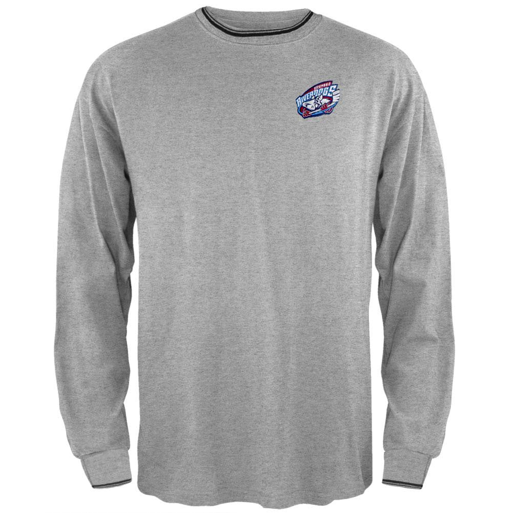 Richmond Riverdogs - Logo Striped Trim Grey Sweatshirt Men's Sweatshirts Richmond Riverdogs   