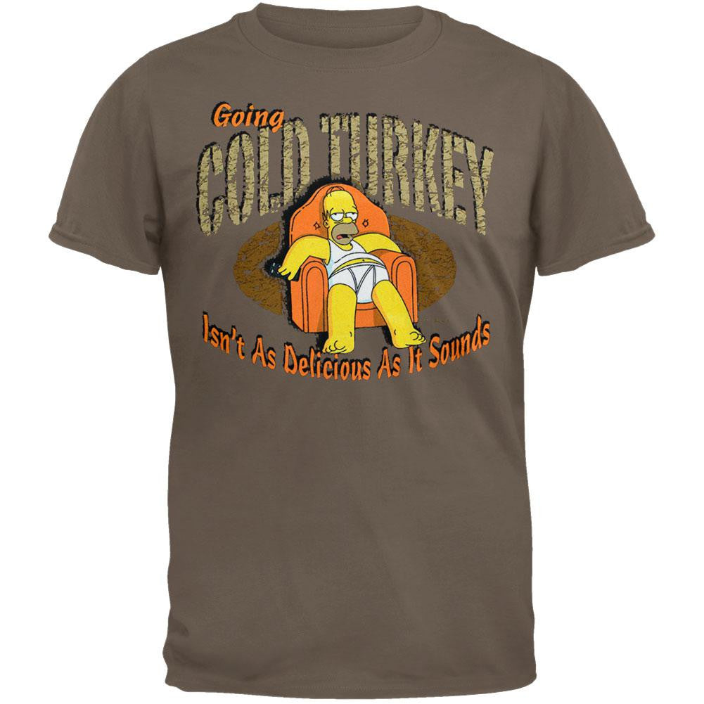 Simpsons - Cold Turkey T-Shirt Men's T-Shirts Simpsons MD Brown 