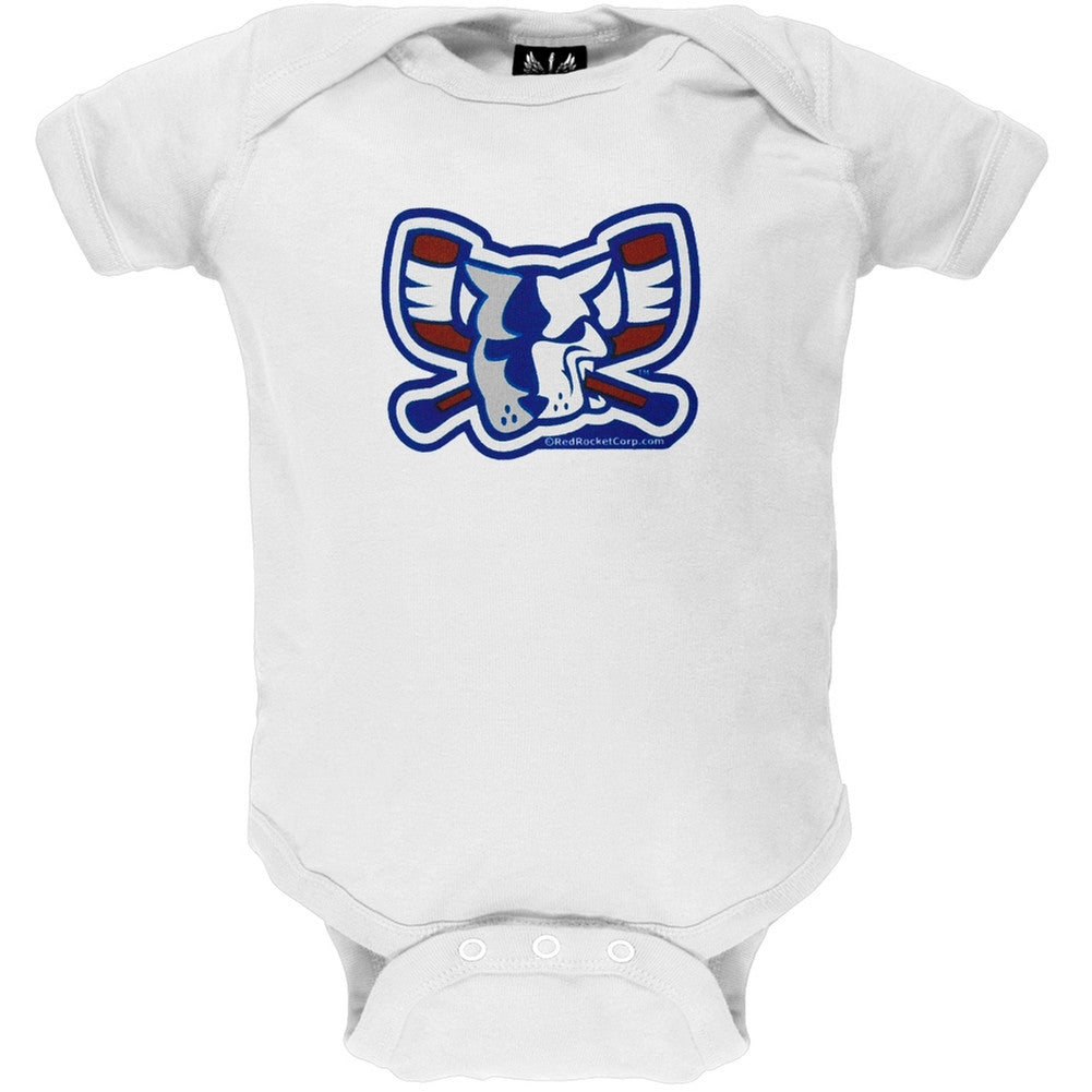 Richmond Riverdogs - Mad Dog White Baby One Piece Baby One Piece Richmond Riverdogs   