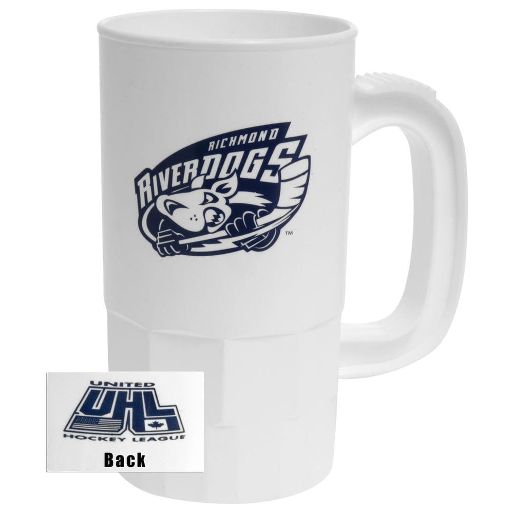 Richmond Riverdogs - UHL Hockey Team Logo Mug Beer Mugs & Steins Richmond Riverdogs FR Dark Blue 