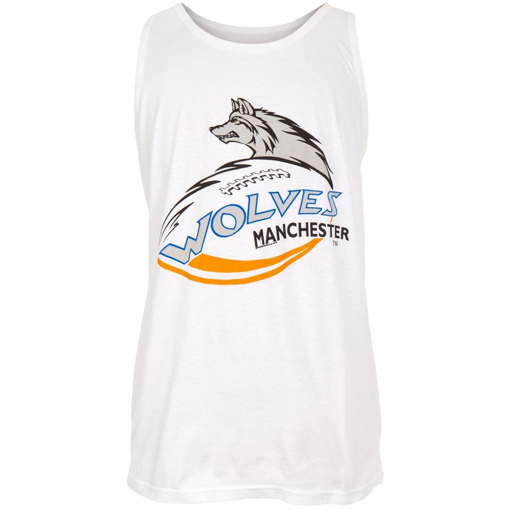 Manchester Wolves - Logo White Adult Tank Top Men's Tank Tops Manchester Wolves MD White 