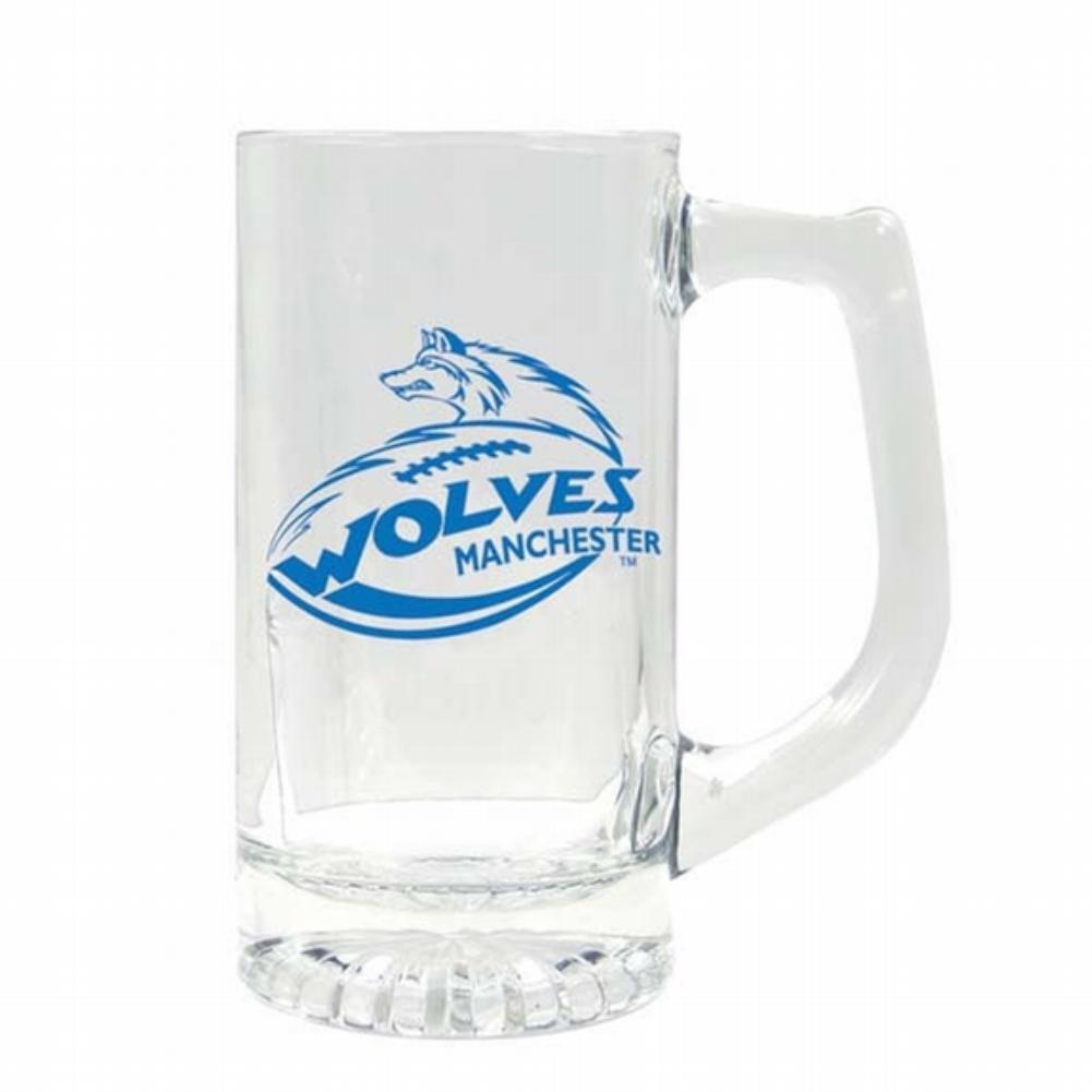 Manchester Wolves - Glass Logo Beer Mug Beer Mugs & Steins Old Glory   