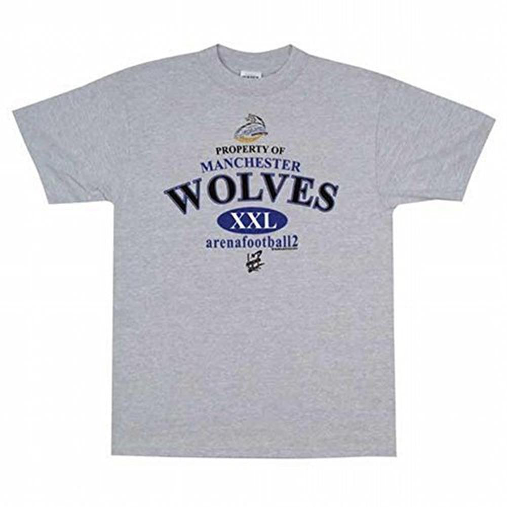 Manchester Wolves - Property Of Adult T-Shirt Men's T-Shirts AFL LG Grey 