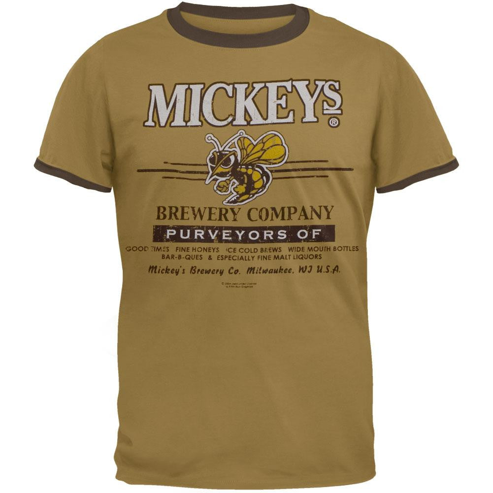 Mickeys - Brewery Ringer T-Shirt Men's T-Shirts Mickey's MD Tan 