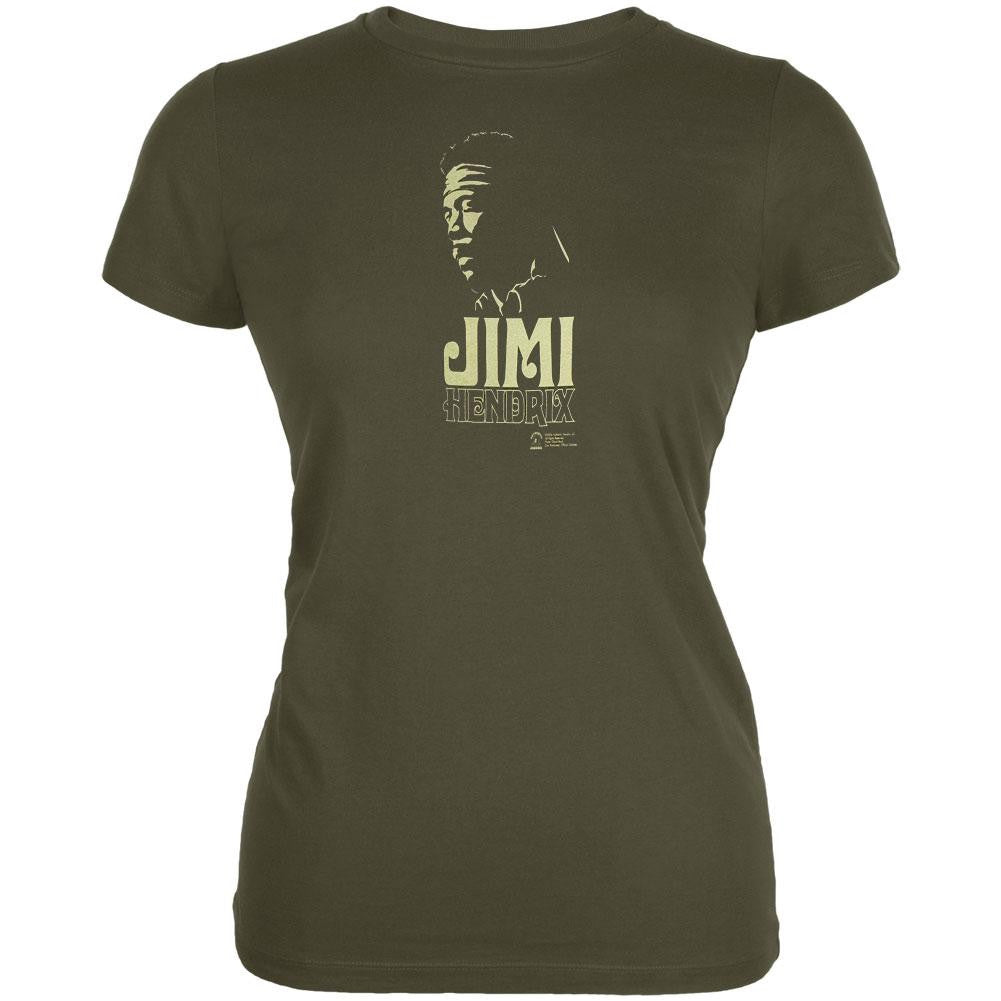 Jimi Hendrix - Stone Free Juniors T-Shirt Juniors T-Shirts Jimi Hendrix MD Dark Green