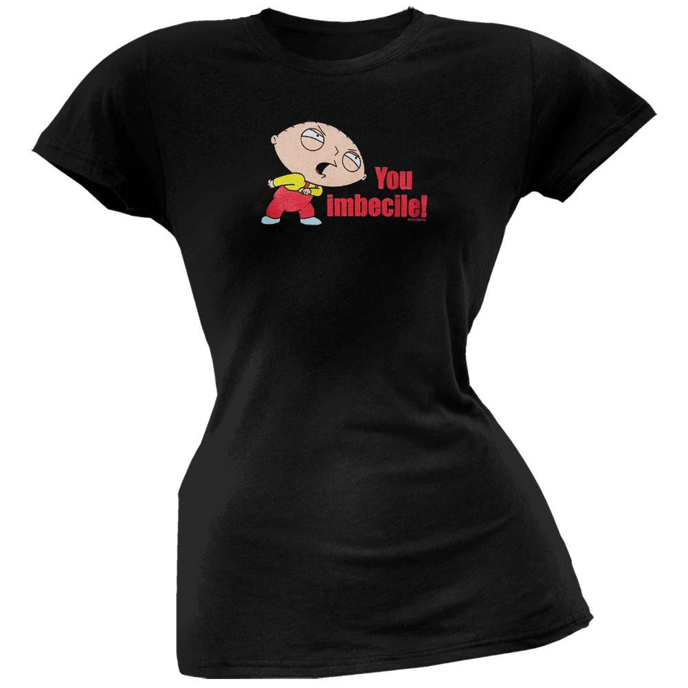 Family Guy - Imbecile Juniors T-Shirt Juniors T-Shirts Family Guy LG Black