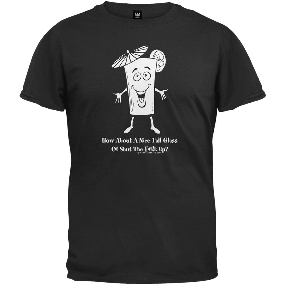 Nice Tall Glass (Clean) - T-Shirt Men's T-Shirts Humor LG Black 