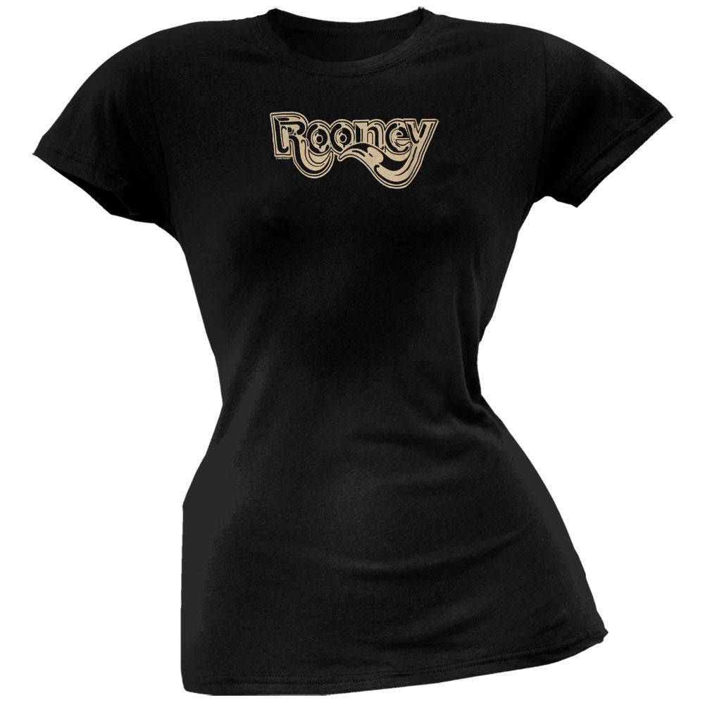 Rooney - Chrome Logo Fitted Juniors T-Shirt Juniors T-Shirts Rooney SM Black