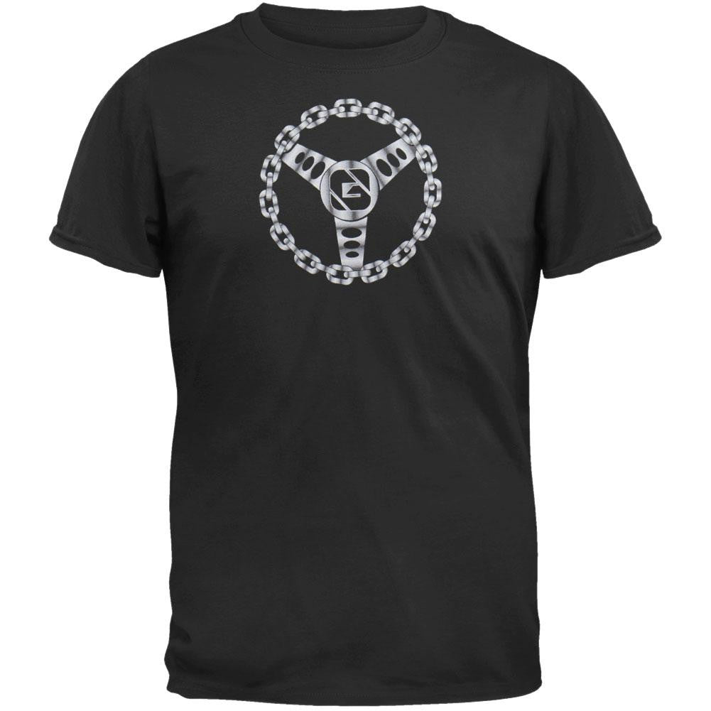 Greed Skateboard Apparel - Barrio Wheel Black Adult T-Shirt Men's T-Shirts Greed LG Black