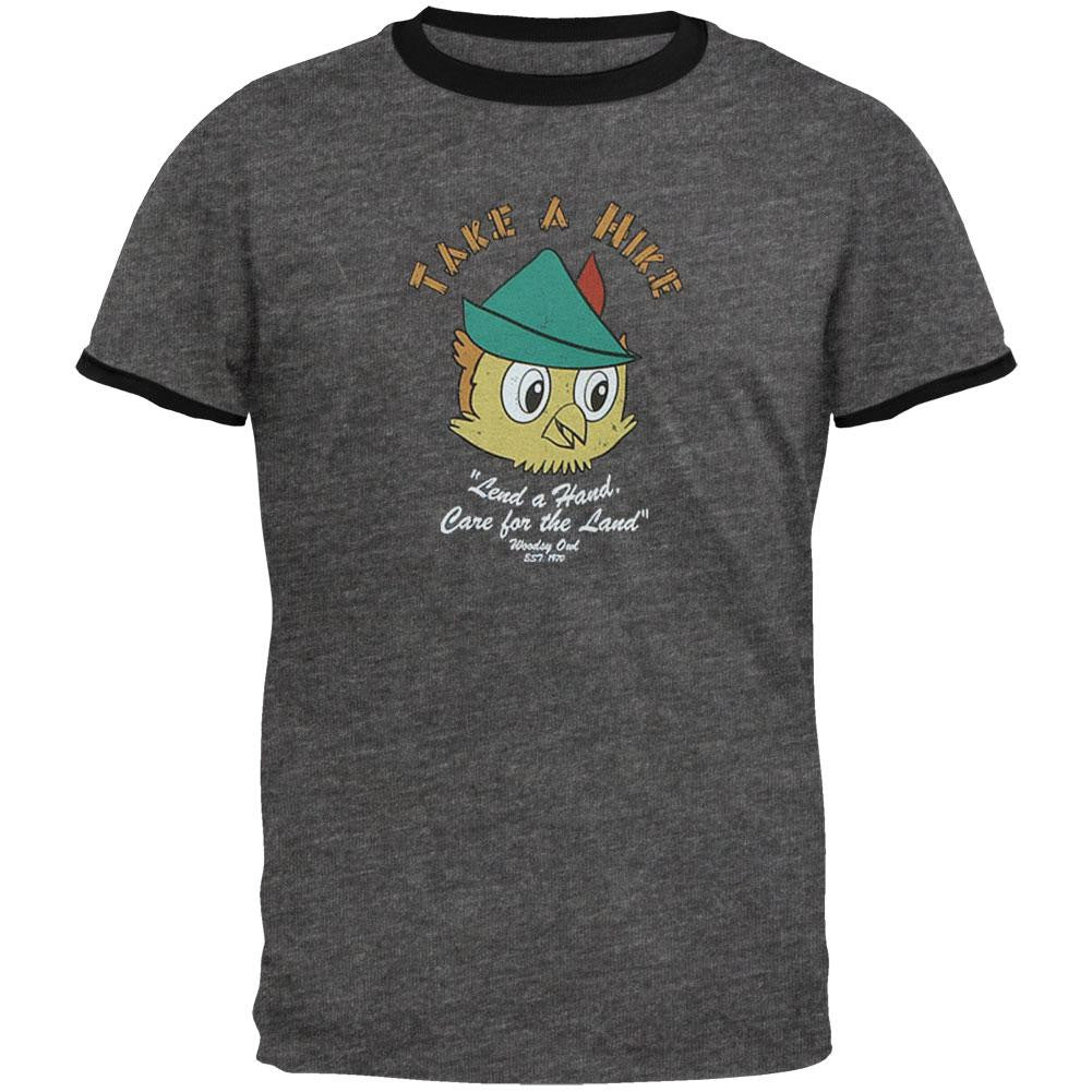 Woodsy Owl - Hike Ringer T-Shirt Men's T-Shirts Woodsey The Owl   