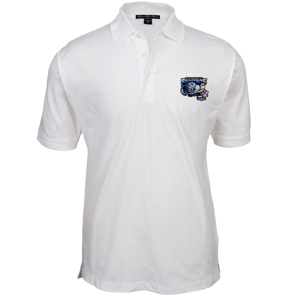 Adirondack Frostbite - Logo Polo White Shirt Men's Polo Shirts Adirondack Frostbite   